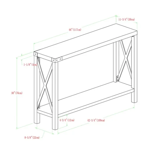 Kirkland's Home White Oak Farmhouse X-Frame Console Table- Console Tables
