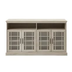 Kirkland's Home White Oak Glass Door Tv Stand, 58 In.- Tv Stands & Media Consoles