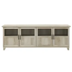 Kirkland's Home White Oak Glass Paneled Door Tv Stand- Tv Stands & Media Consoles