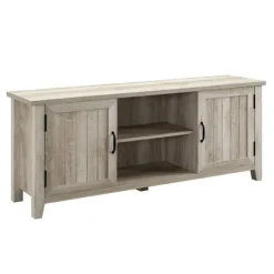 Kirkland's Home White Oak Grooved Door Tv Stand- Tv Stands & Media Consoles