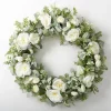 Kirkland's Home White Peony And Greenery Wreath- Wreaths
