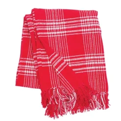 Kirkland's Home White Plaid Christmas Throw Blanket- Blankets & Throws