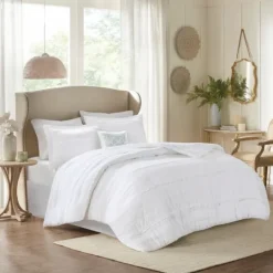 Kirkland's Home White Quilted King 5-Pc. Comforter Set- Comforters