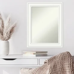Kirkland's Home White Raised Frame Wall Mirror- Decorative Mirrors