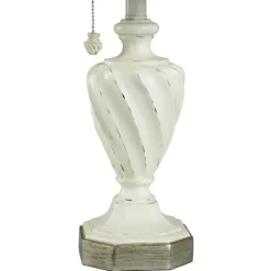 Kirkland's Home White Resin Swirl Table Lamp- Table Lamps