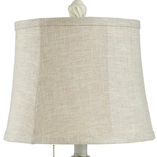 Kirkland's Home White Resin Swirl Table Lamp- Table Lamps