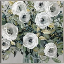 Kirkland's Home White Rose Parade Framed Canvas Art Print- Framed Art
