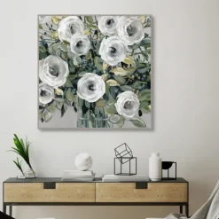 Kirkland's Home White Rose Parade Framed Canvas Art Print- Framed Art