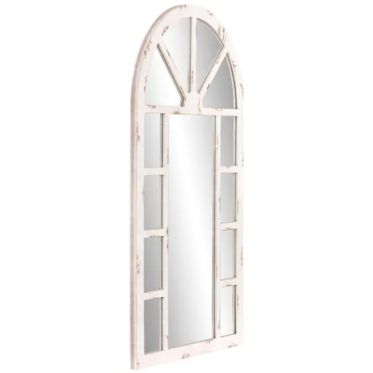Kirkland's Home White Rustic Windowpane Arch Mirror- Decorative Mirrors
