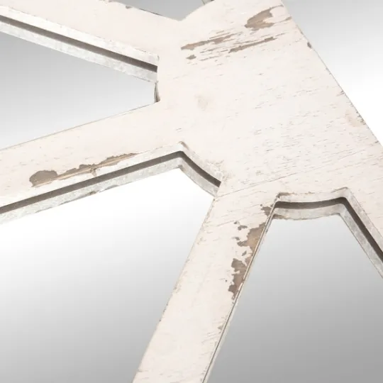 Kirkland's Home White Rustic Windowpane Arch Mirror- Decorative Mirrors