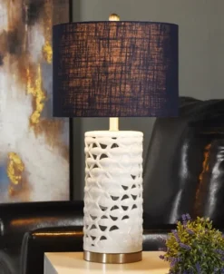 Kirkland's Home White School Of Fish Open Work Table Lamp- Table Lamps