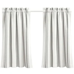 Kirkland's Home White Stripe Cafe Curtain Panel Set, 36 In.- Curtains & Drapes