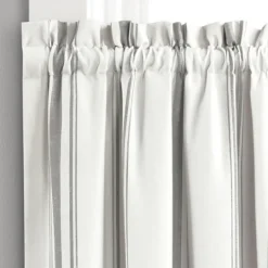 Kirkland's Home White Stripe Cafe Curtain Panel Set, 36 In.- Curtains & Drapes