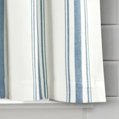 Kirkland's Home White Stripe Cafe Curtain Panel Set, 24 In.- Curtains & Drapes