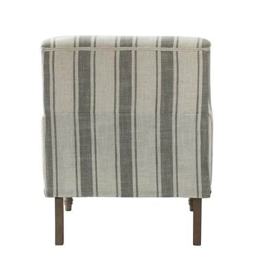 Kirkland's Home White Stripe Upholstered Accent Chair- Accent Chairs