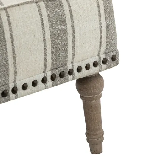 Kirkland's Home White Stripe Upholstered Accent Chair- Accent Chairs