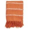 Kirkland's Home White Striped Fringe Throw Blanket- Blankets & Throws