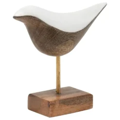 Kirkland's Home White Swoop Mango Wood Bird Sculpture- Statues & Figurines