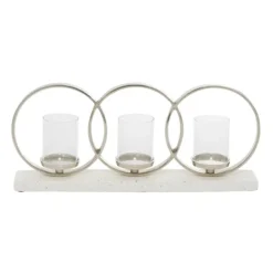 Kirkland's Home White Terrazzo Candle Holder Runner- Candle Holders