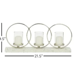 Kirkland's Home White Terrazzo Candle Holder Runner- Candle Holders