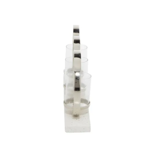 Kirkland's Home White Terrazzo Candle Holder Runner- Candle Holders