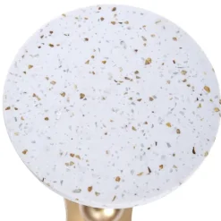 Kirkland's Home White Terrazzo Top And Base Accent Table- Accent & End Tables