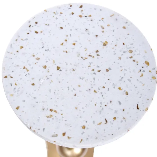 Kirkland's Home White Terrazzo Top And Base Accent Table- Accent & End Tables
