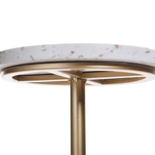Kirkland's Home White Terrazzo Top And Base Accent Table- Accent & End Tables