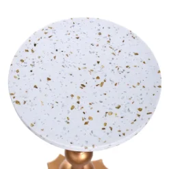 Kirkland's Home White Terrazzo Top And Base Accent Table- Accent & End Tables