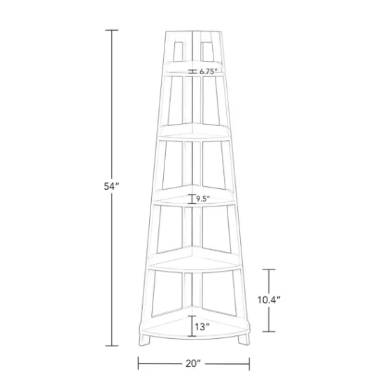 Kirkland's Home White 5-Tier Corner Ladder Bookshelf- Bookshelves