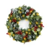 Kirkland's Home White Tip Pinecone And Eucalyptus Pre-Lit Wreath- Wreaths