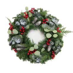 Kirkland's Home White Tip Pinecone And Eucalyptus Wreath- Wreaths