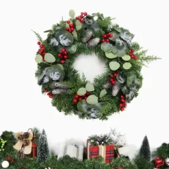 Kirkland's Home White Tip Pinecone And Eucalyptus Wreath- Wreaths