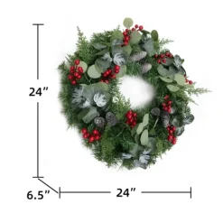 Kirkland's Home White Tip Pinecone And Eucalyptus Wreath- Wreaths