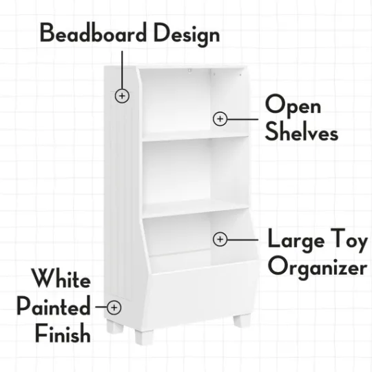 Kirkland's Home White Toy Organizer Cubby Bookshelf- Bookshelves