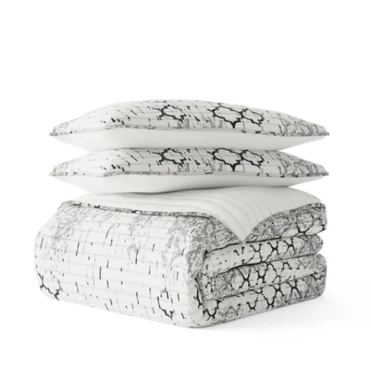 Kirkland's Home White Trellis Reversible 2-Pc. Twin Quilt Set- Quilts