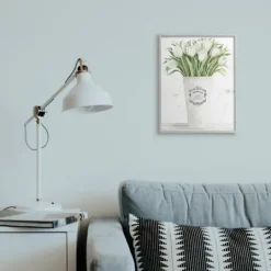Kirkland's Home White Tulip Bouquet In A Vase Framed Art Print- Framed Art