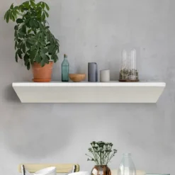 Kirkland's Home White Wedge Wood Small Floating Shelf- Shelves