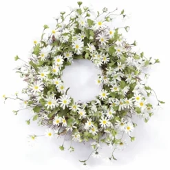 Kirkland's Home White Wild Daisies Wreath- Wreaths