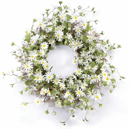 Kirkland's Home White Wild Daisies Wreath- Wreaths