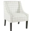 Kirkland's Home White Windowpane Modern Swoop Accent Chair- Accent Chairs