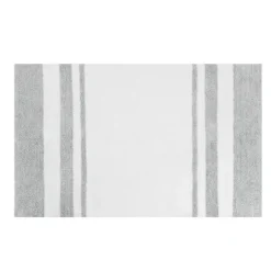 Kirkland's Home White With Stripe Reversible Bath Mat, 45 In.- Bathroom Rugs