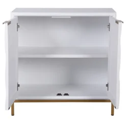 Kirkland's Home White Wood Basket Weave Cabinet- Cabinets & Sideboards