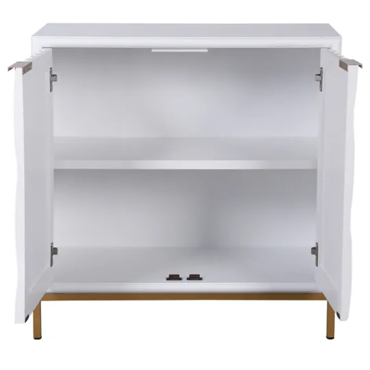 Kirkland's Home White Wood Basket Weave Cabinet- Cabinets & Sideboards