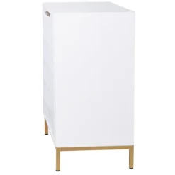 Kirkland's Home White Wood Basket Weave Cabinet- Cabinets & Sideboards