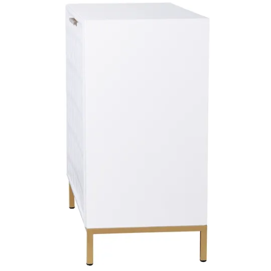 Kirkland's Home White Wood Basket Weave Cabinet- Cabinets & Sideboards
