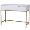 Kirkland's Home White Wood Basket Weave Console Table- Console Tables