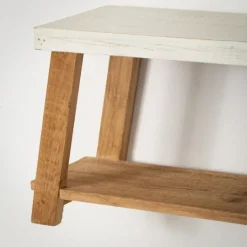 Kirkland's Home White Wood Bench Frame Wall Shelves, Set Of 2- Shelves