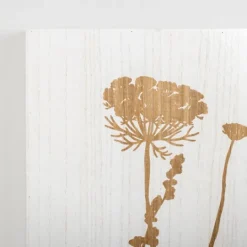 Kirkland's Home White Wood Botanical I Wall Plaque- Wall Plaques