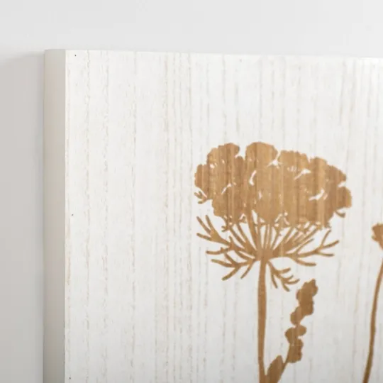 Kirkland's Home White Wood Botanical I Wall Plaque- Wall Plaques